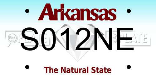 S012NE Arkansas License Plate