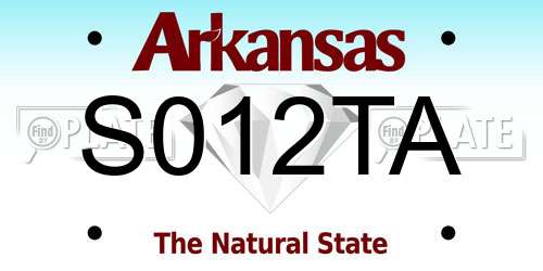 S012TA Arkansas License Plate
