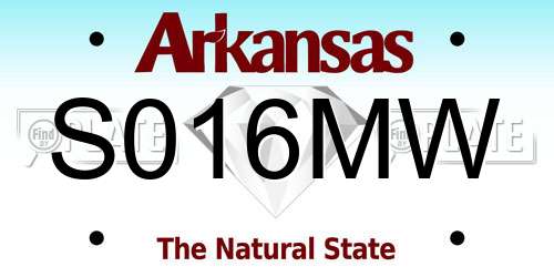 S016MW Arkansas License Plate