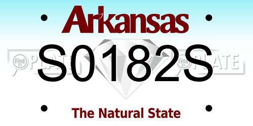 S0182S Arkansas License Plate