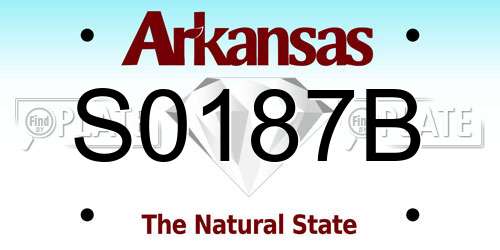 S0187B Arkansas License Plate