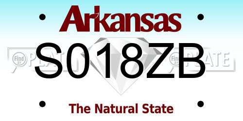 S018ZB Arkansas License Plate