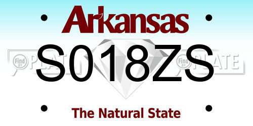 S018ZS Arkansas License Plate