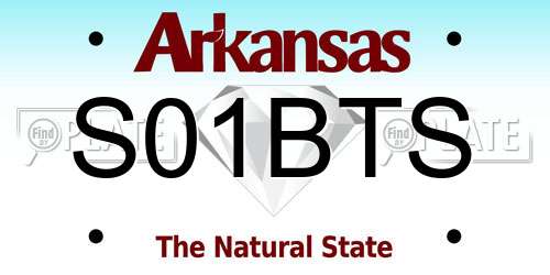 S01BTS Arkansas License Plate