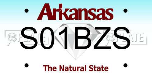 S01BZS Arkansas License Plate