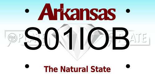 S01IOB Arkansas License Plate