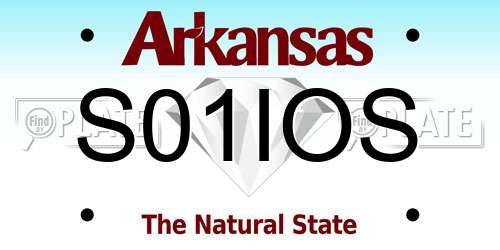 S01IOS Arkansas License Plate