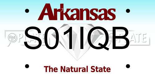 S01IQB Arkansas License Plate