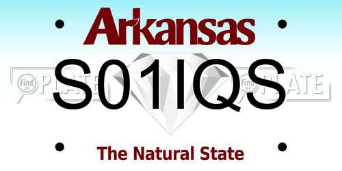 S01IQS Arkansas License Plate