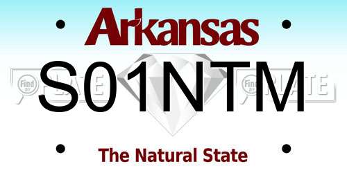 S01NTM Arkansas License Plate