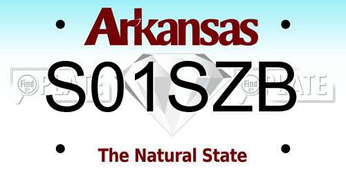 S01SZB Arkansas License Plate