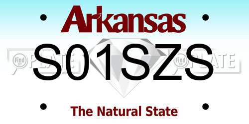S01SZS Arkansas License Plate