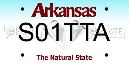 S01TTA Arkansas License Plate