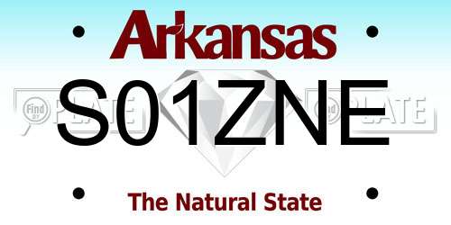 S01ZNE Arkansas License Plate