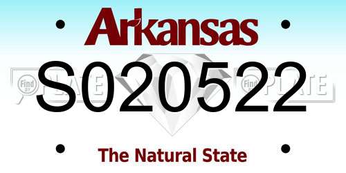 S020522 Arkansas License Plate