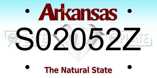 S02052Z Arkansas License Plate