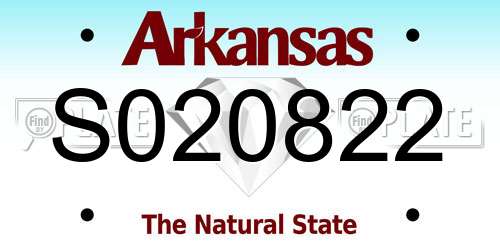S020822 Arkansas License Plate
