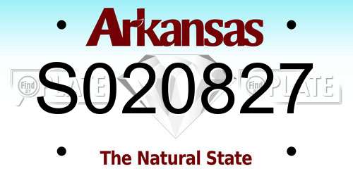 S020827 Arkansas License Plate