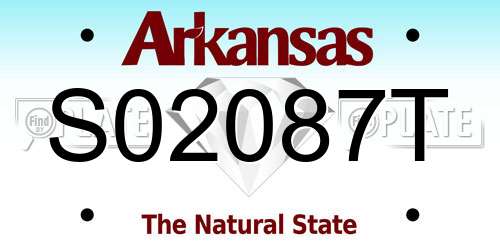 S02087T Arkansas License Plate