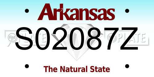 S02087Z Arkansas License Plate