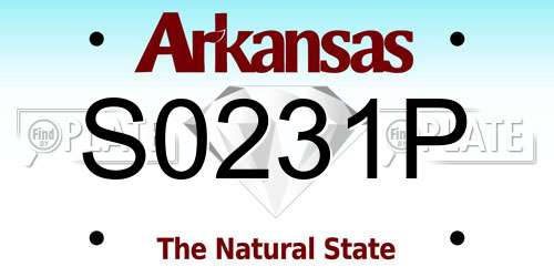 S0231P Arkansas License Plate