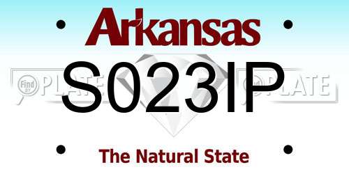 S023IP Arkansas License Plate