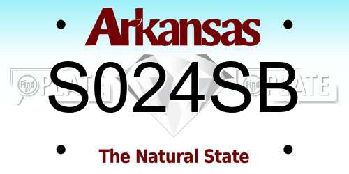 S024SB Arkansas License Plate