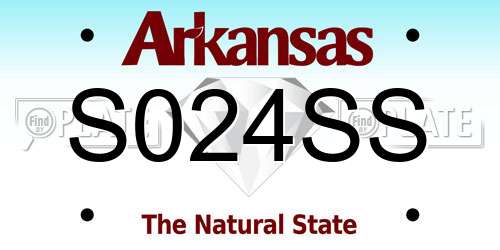 S024SS Arkansas License Plate