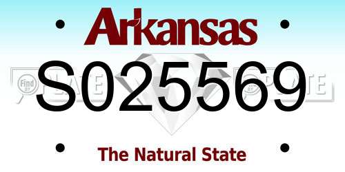 S025569 Arkansas License Plate