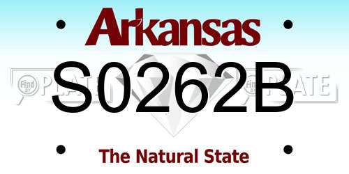 S0262B Arkansas License Plate