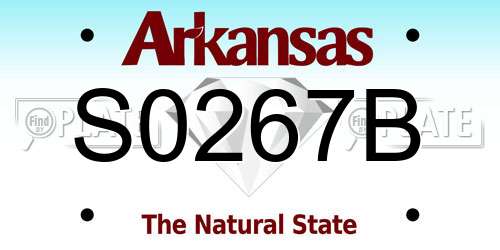 S0267B Arkansas License Plate