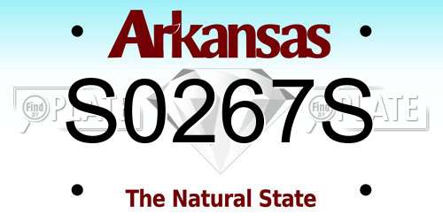 S0267S Arkansas License Plate