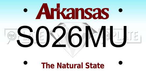 S026MU Arkansas License Plate
