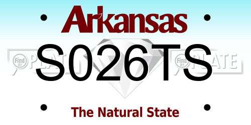 S026TS Arkansas License Plate