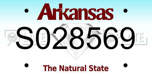 S028569 Arkansas License Plate