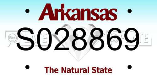 S028869 Arkansas License Plate