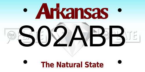 S02ABB Arkansas License Plate
