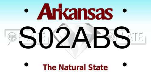 S02ABS Arkansas License Plate