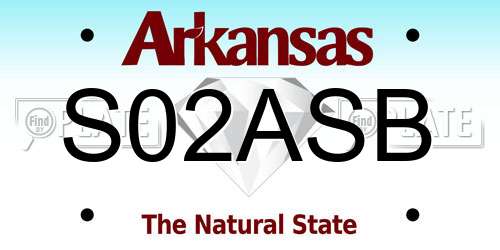 S02ASB Arkansas License Plate