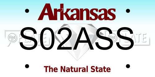 S02ASS Arkansas License Plate