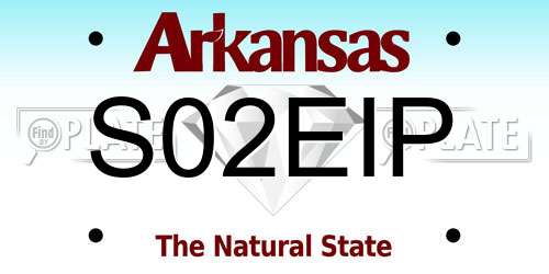 S02EIP Arkansas License Plate