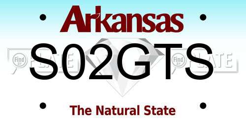 S02GTS Arkansas License Plate