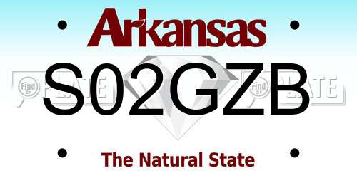 S02GZB Arkansas License Plate