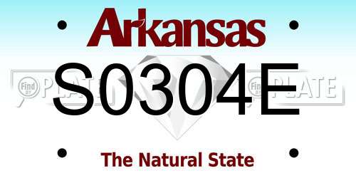 S0304E Arkansas License Plate