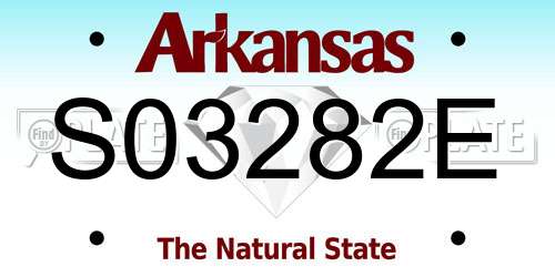 S03282E Arkansas License Plate