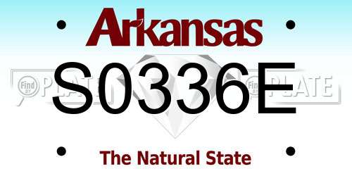 S0336E Arkansas License Plate