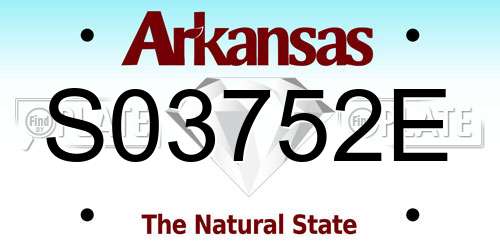 S03752E Arkansas License Plate