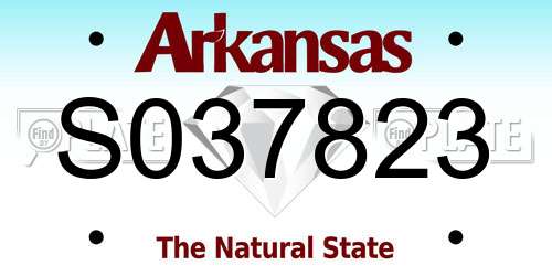 S037823 Arkansas License Plate
