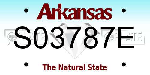 S03787E Arkansas License Plate