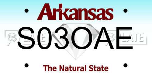 S03OAE Arkansas License Plate